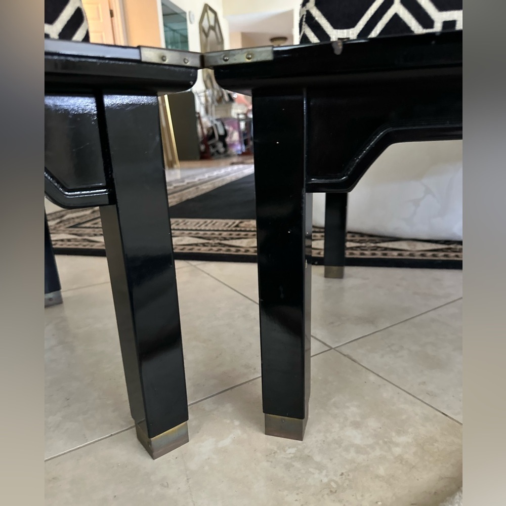 Vintage Black Lacquered Chinoiserie Chairs - James Mont Style LOCAL PICK UP ONLY - Picture 6 of 6